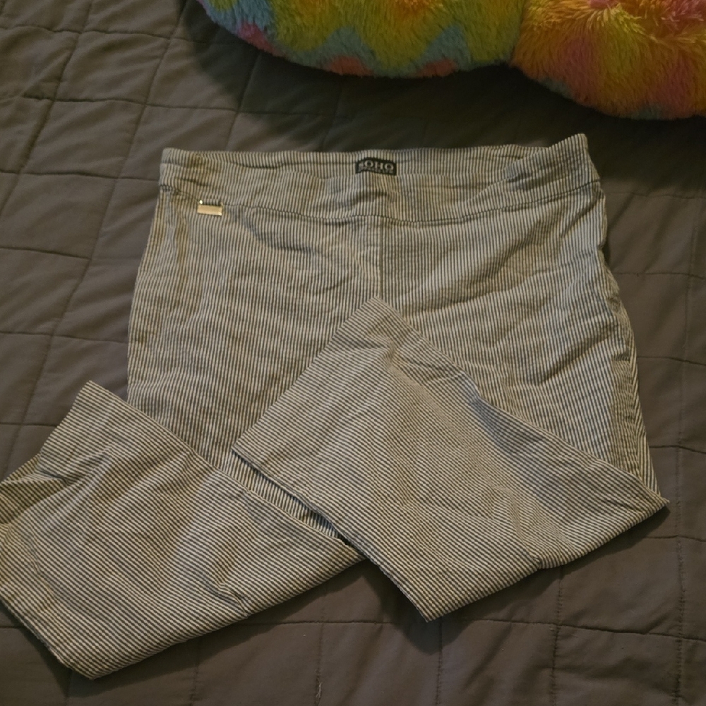 SOHO Apparel Black and White Striped Pants